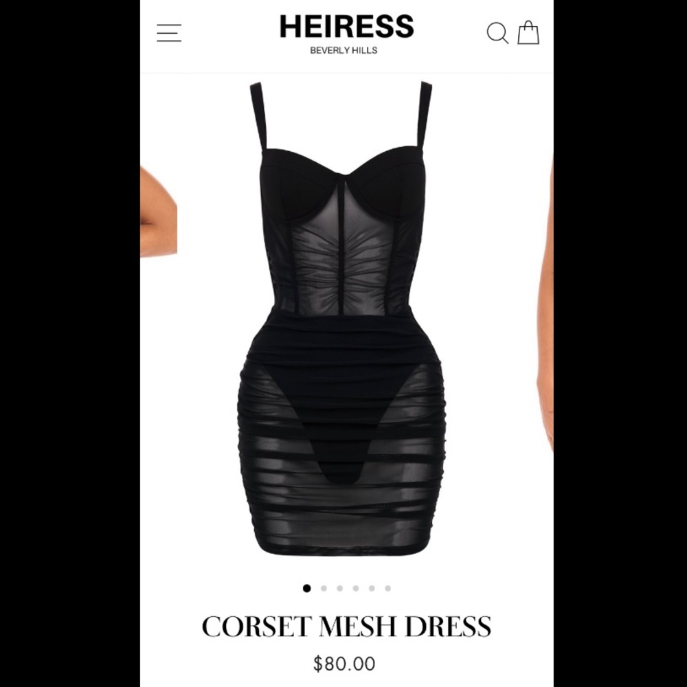 Black Corset Mesh Dress